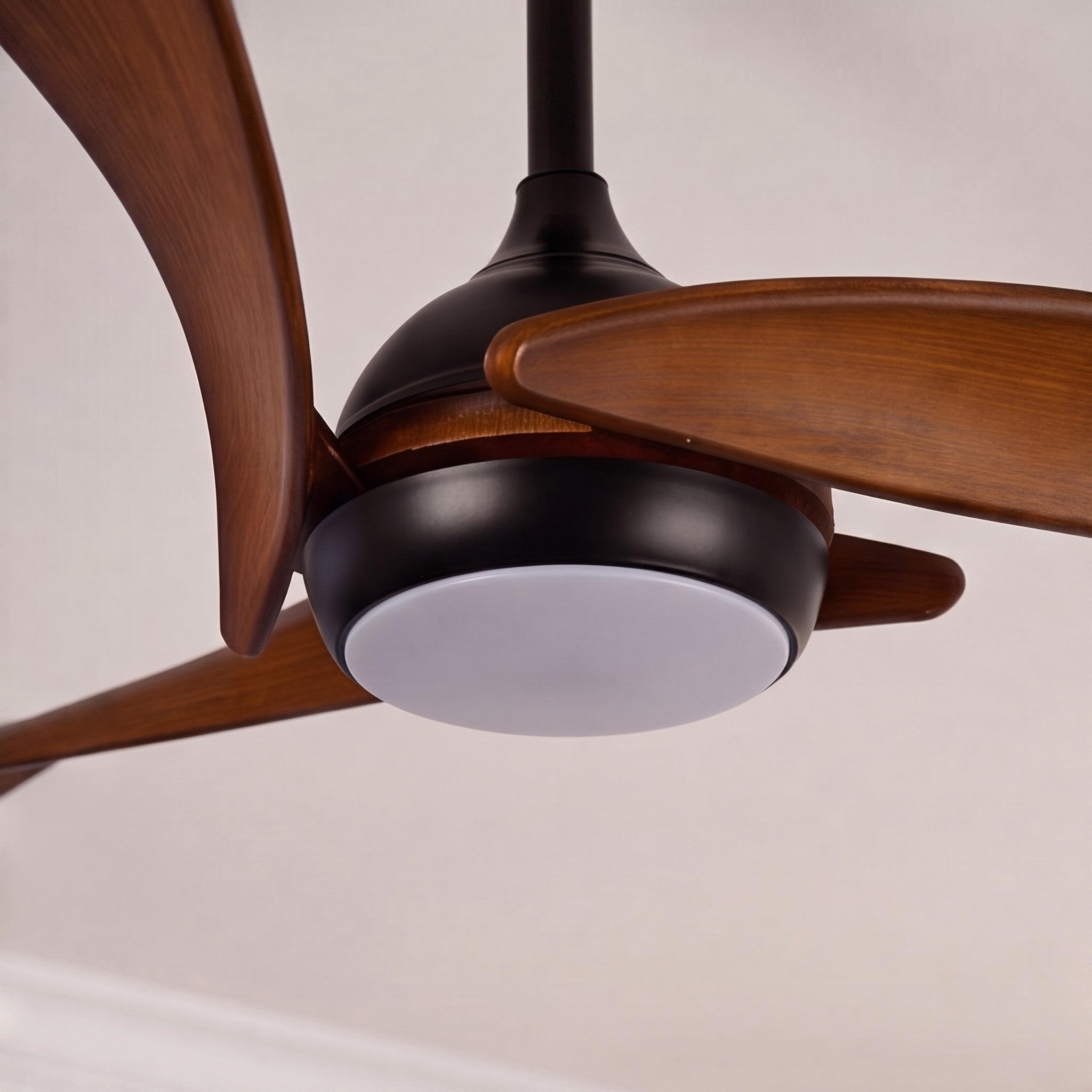 Black Industrial Ceiling Fan with Lights 52 Inch Flush Mount Metal Three Blades LED Dimmable | ribuella