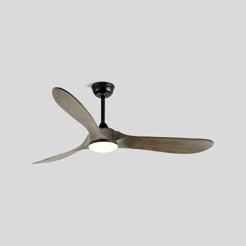 Nordic Ceiling Fan With Light And Three Solid Wood Blades