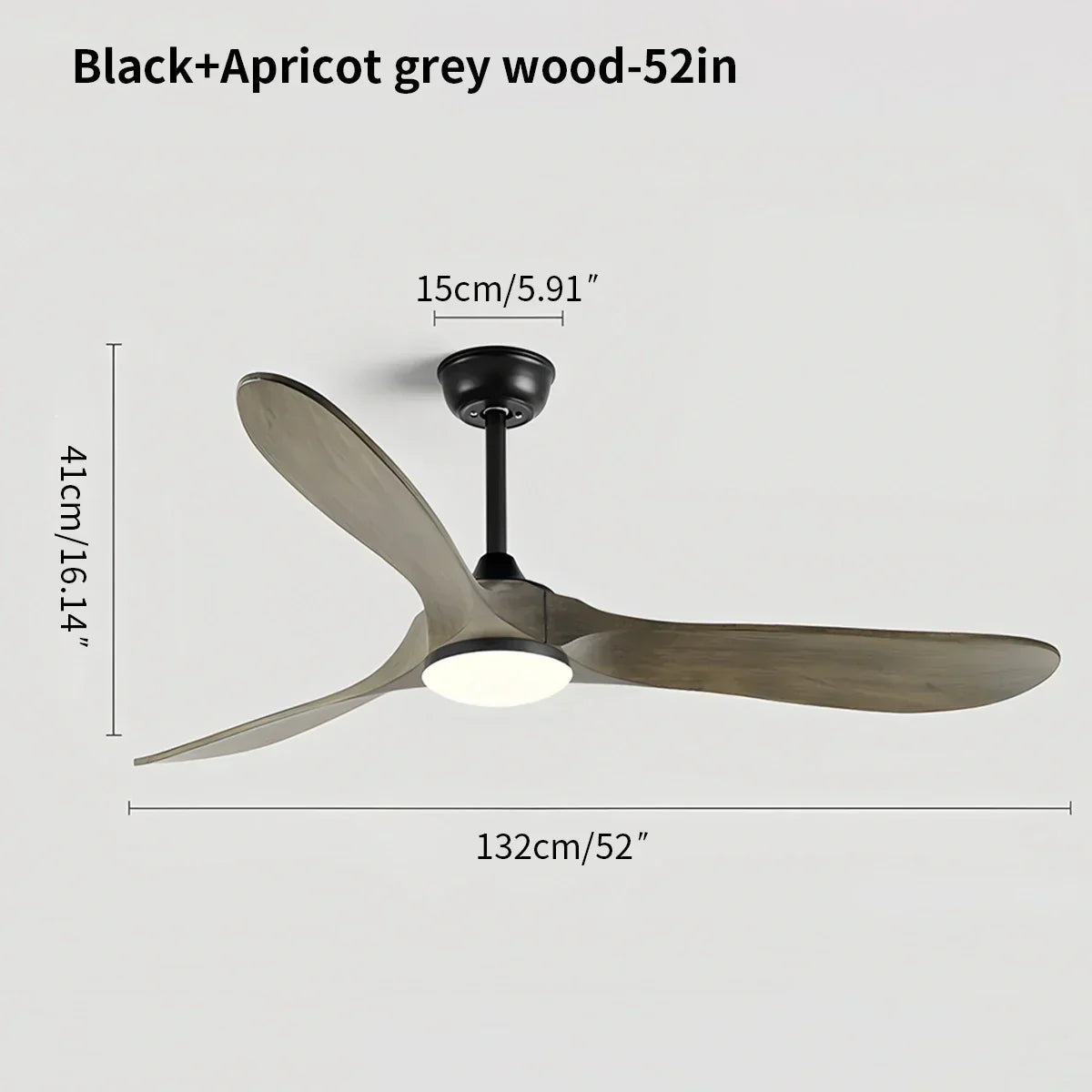 Nordic Ceiling Fan With Light And Three Solid Wood Blades