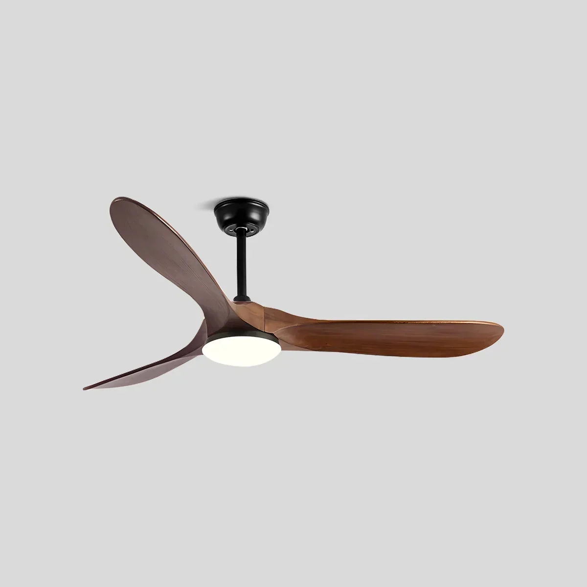 Nordic Ceiling Fan With Light And Three Solid Wood Blades