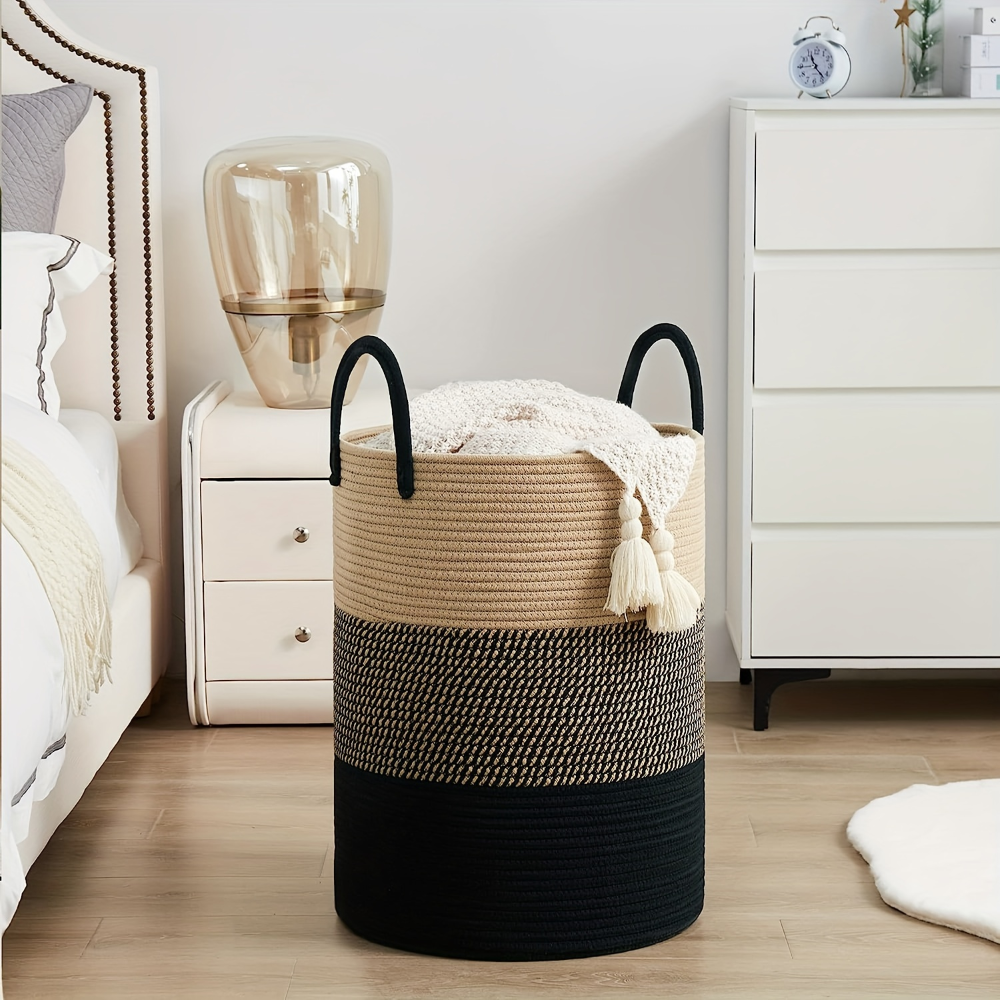 Stylish Cotton Laundry Organizer with 58L Capacity & Foldable Design | ribuella