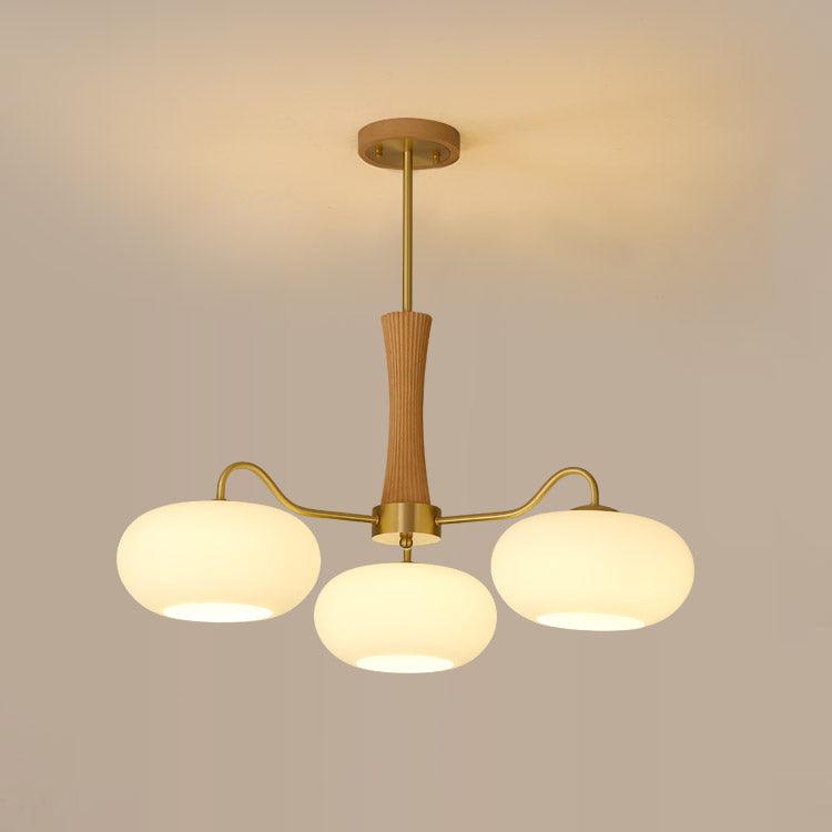 Candy Brass Wooden Glass Persimmon Chandelier - Neutralighting