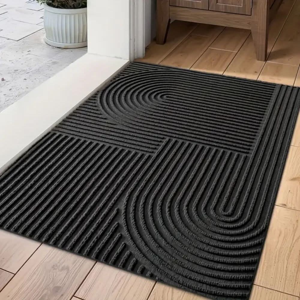 AquaLine Absorbent Washable Mat — Modern Flowing Line Pattern
