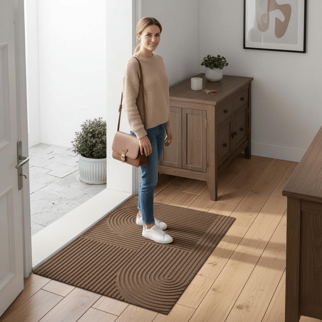 AquaLine Tappetino assorbente lavabile — moderno motivo a linee sinuose