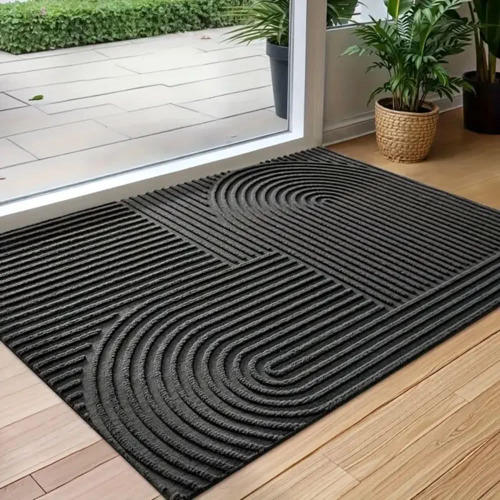AquaLine Absorbent Washable Mat — Modern Flowing Line Pattern