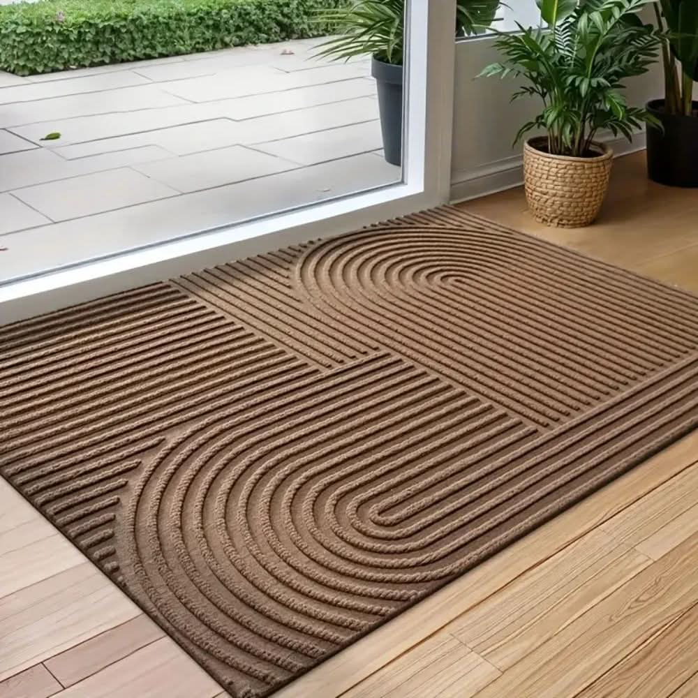 AquaLine Absorbent Washable Mat — Modern Flowing Line Pattern