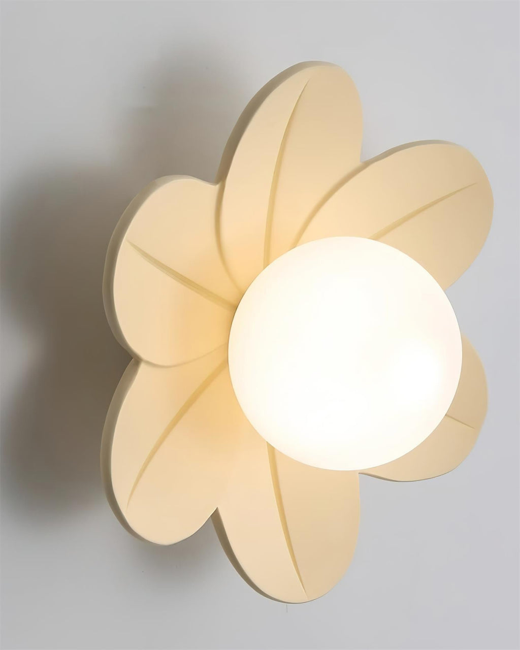 Petal Design Ceiling Light - Frosted Central Globe, Warm Diffused Glow