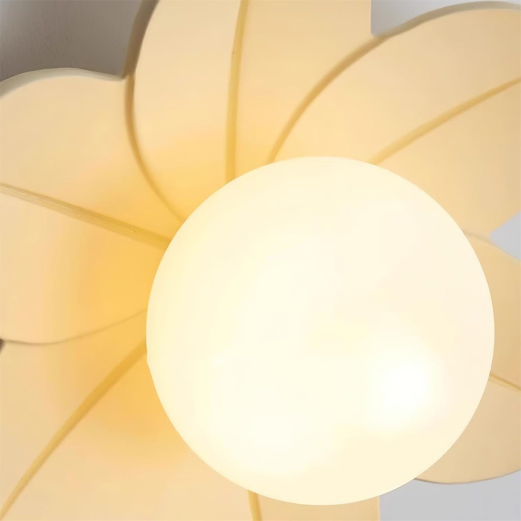 Petal Design Ceiling Light - Frosted Central Globe, Warm Diffused Glow