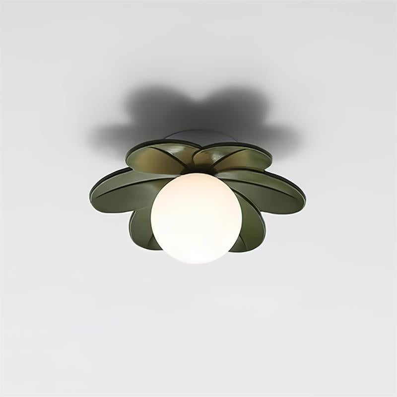 Petal Design Ceiling Light - Frosted Central Globe, Warm Diffused Glow