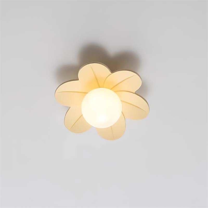 Petal Design Ceiling Light - Frosted Central Globe, Warm Diffused Glow