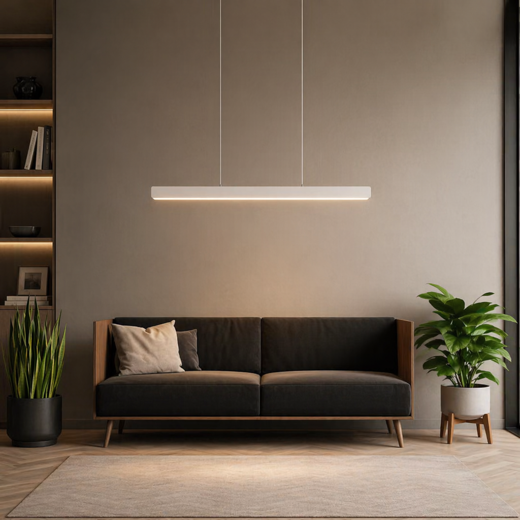 Moderne lineare LED-Pendelleuchte für die Kücheninsel | ribuella