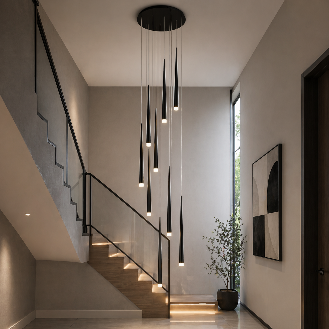 Modern Nordic Ceiling Light Adjustable Flush Mount Iron Acrylic Dimmable LED 6-68 Heads | ribuella