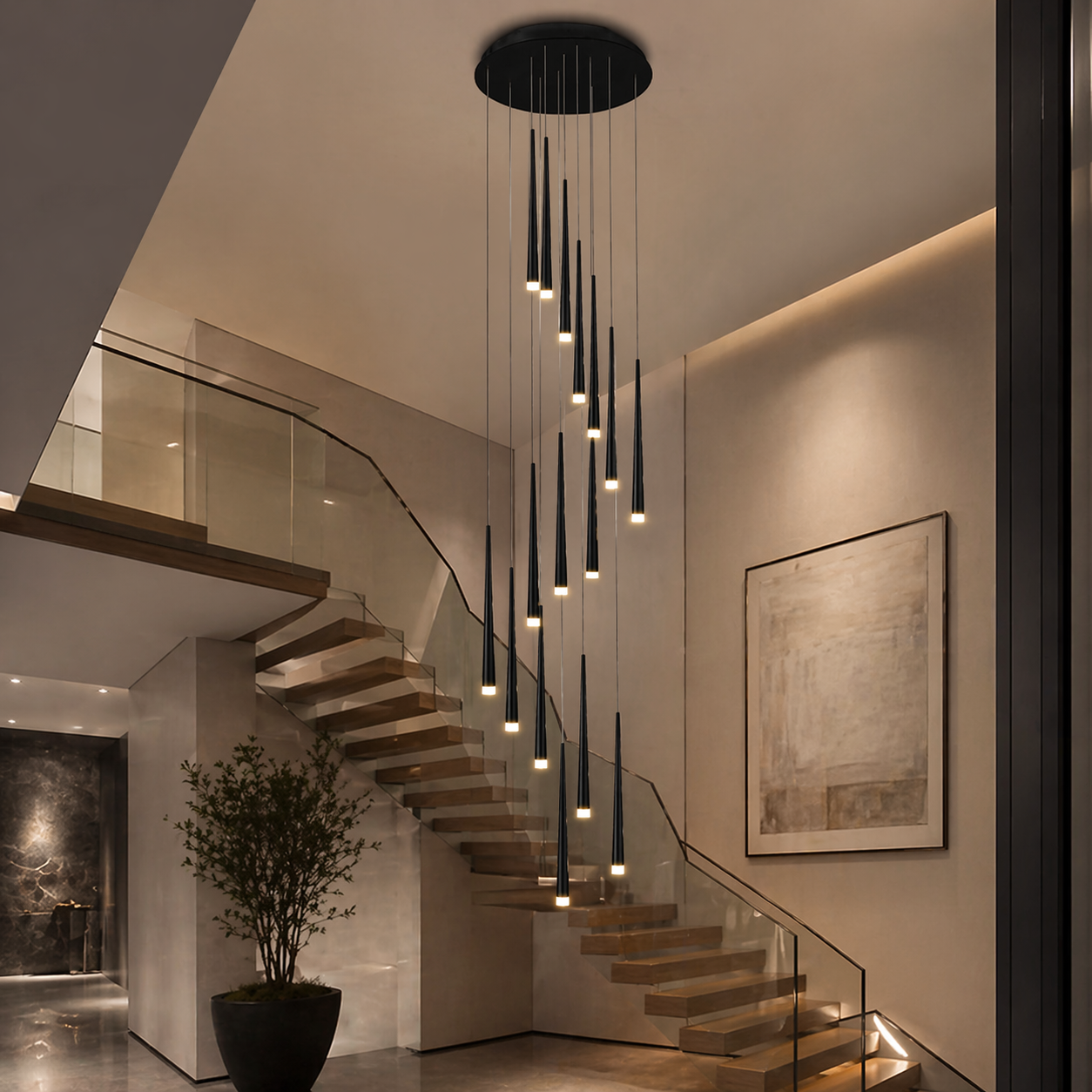 Modern Nordic Ceiling Light Adjustable Flush Mount Iron Acrylic Dimmable LED 6-68 Heads | ribuella