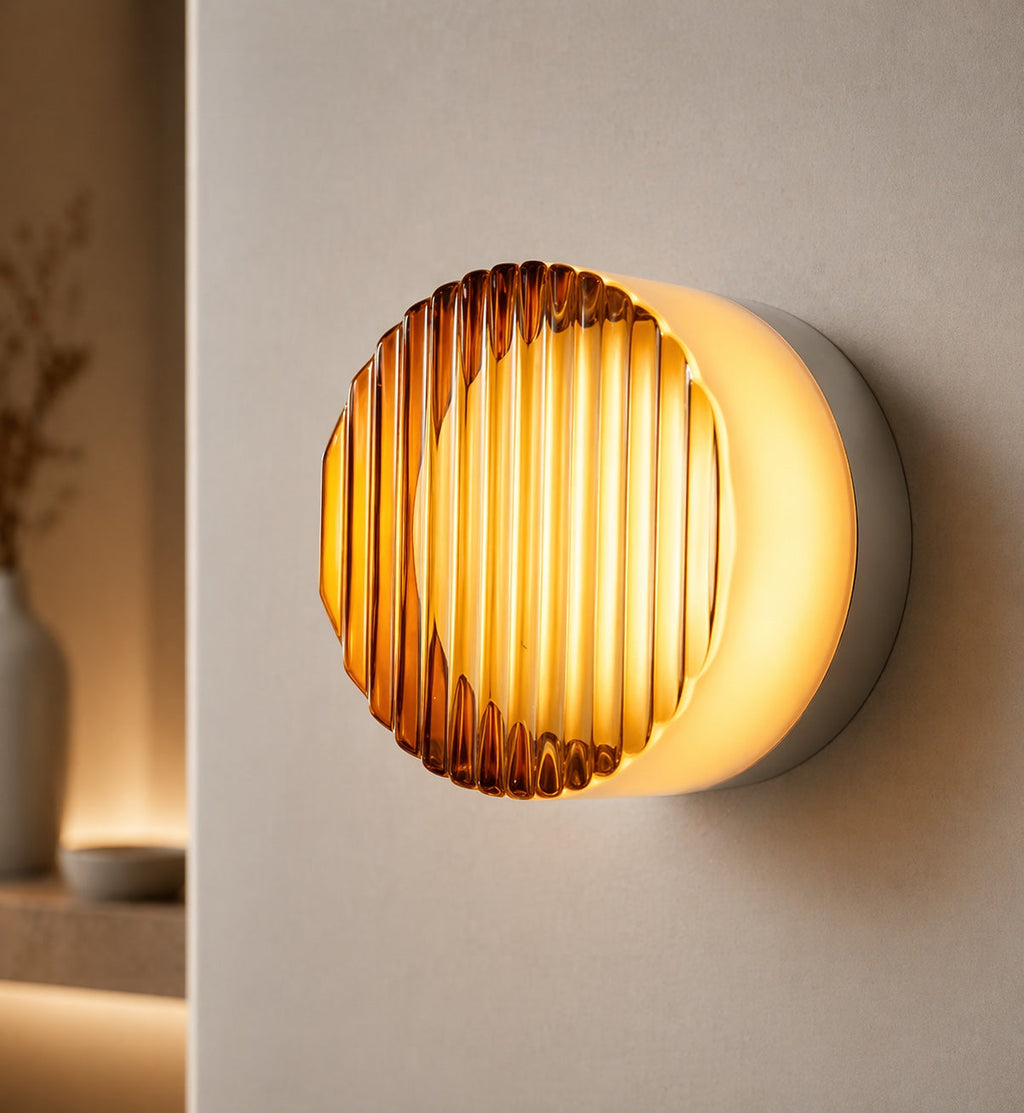 Applique murale moderne en aluminium avec verre texturé, capteur de luminosité intelligent et température de couleur de 3000 K | ribuella