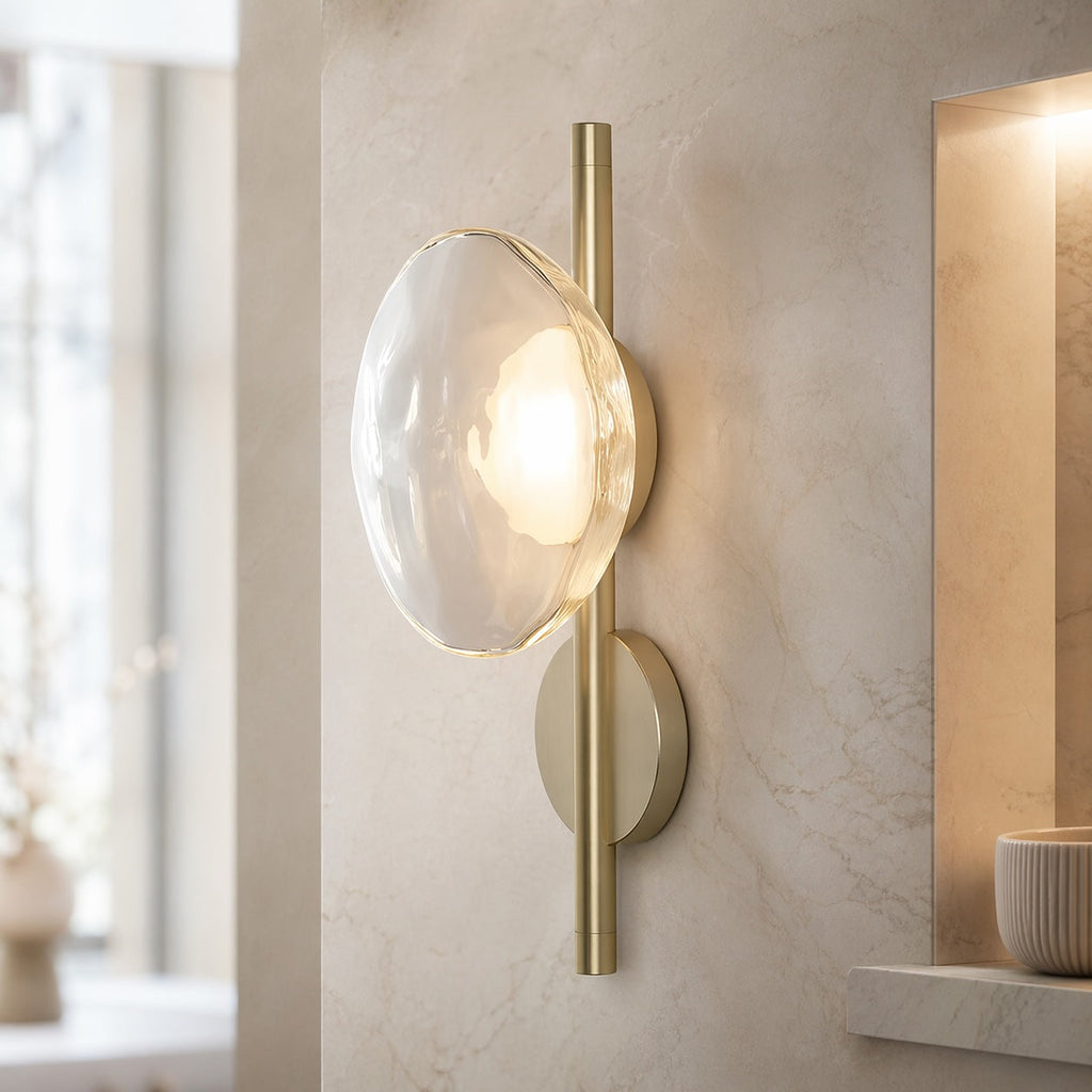 Nordisk rund væglampe i glas med aluminiumsramme, integreret LED 5 W | ribuella