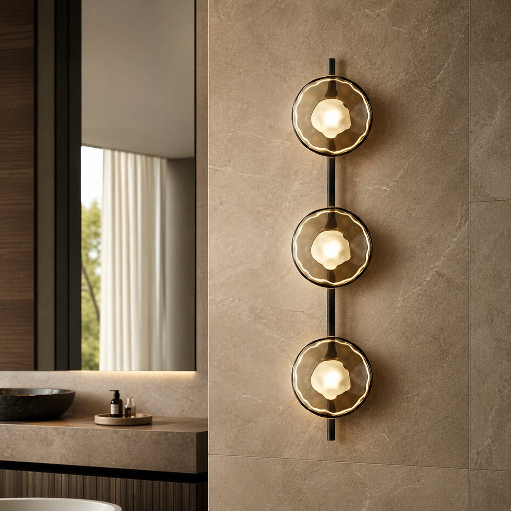 Nordisk rund væglampe i glas med aluminiumsramme, integreret LED 5 W | ribuella
