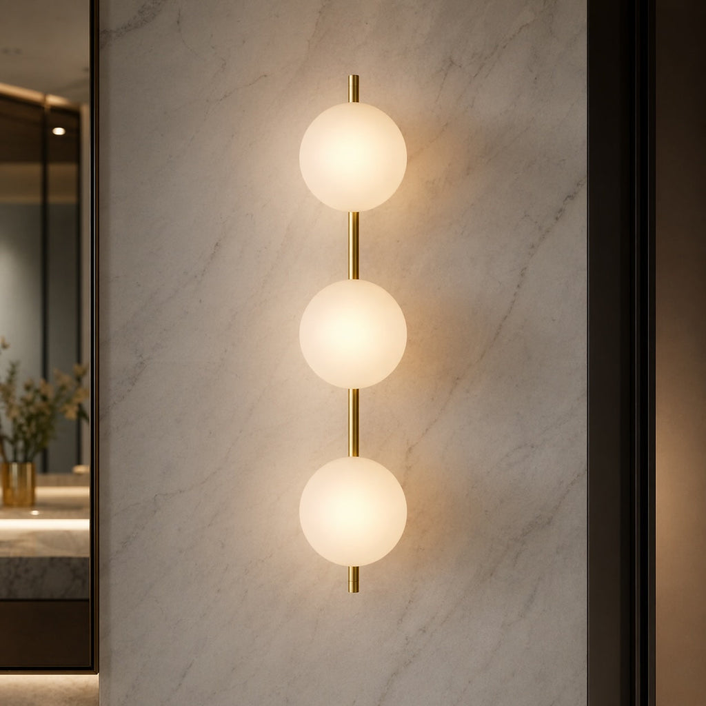 Nordisk rund væglampe i glas med aluminiumsramme, integreret LED 5 W | ribuella