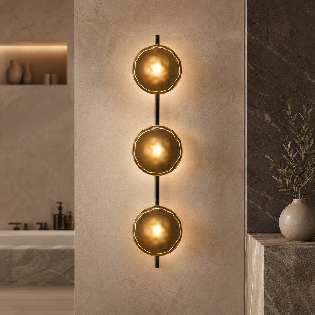 Nordisk rund væglampe i glas med aluminiumsramme, integreret LED 5 W | ribuella