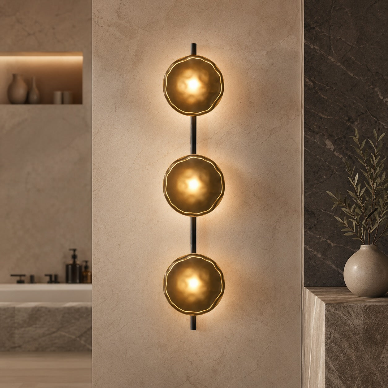 Nordisk rund væglampe i glas med aluminiumsramme, integreret LED 5 W | ribuella
