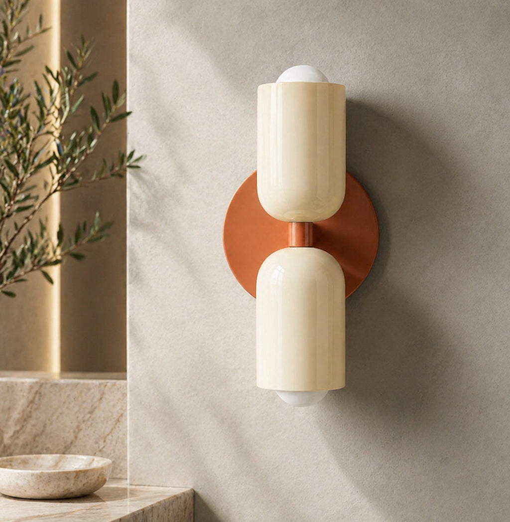 Modern Nordic Wall Light Wall Mounted Double Head Painted Iron Dimmable E26 LED Compatible | ribuella