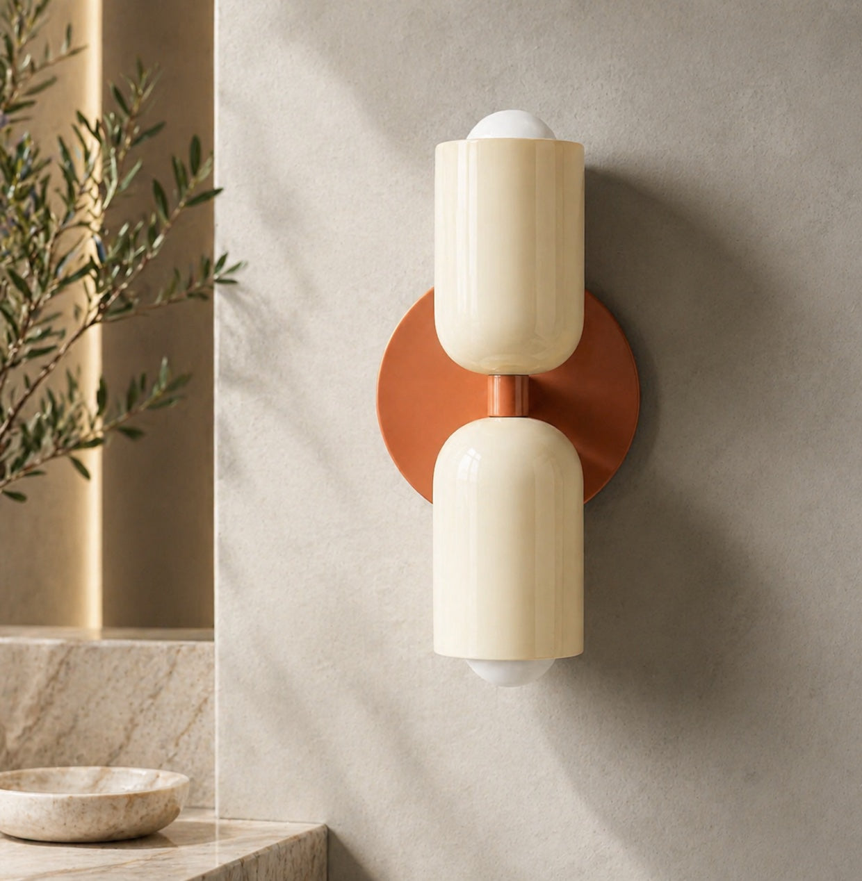 Modern Nordic Wall Light Wall Mounted Double Head Painted Iron Dimmable E26 LED Compatible | ribuella