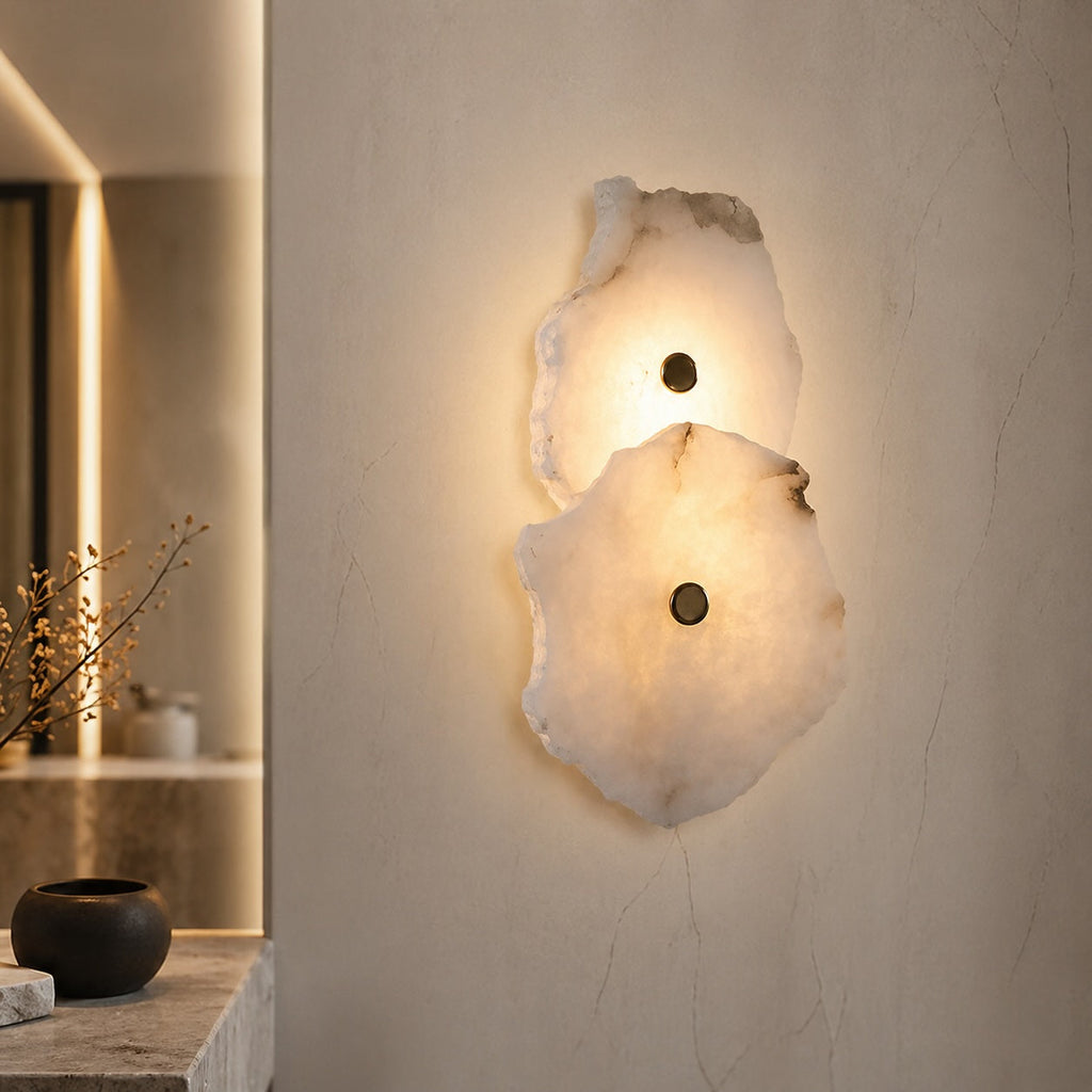 Moderne Wandleuchte, wandmontierte, verstellbare LED-Leuchte aus Eisen und Marmor zur Dekoration von Schlafzimmer und Wohnzimmer | ribuella