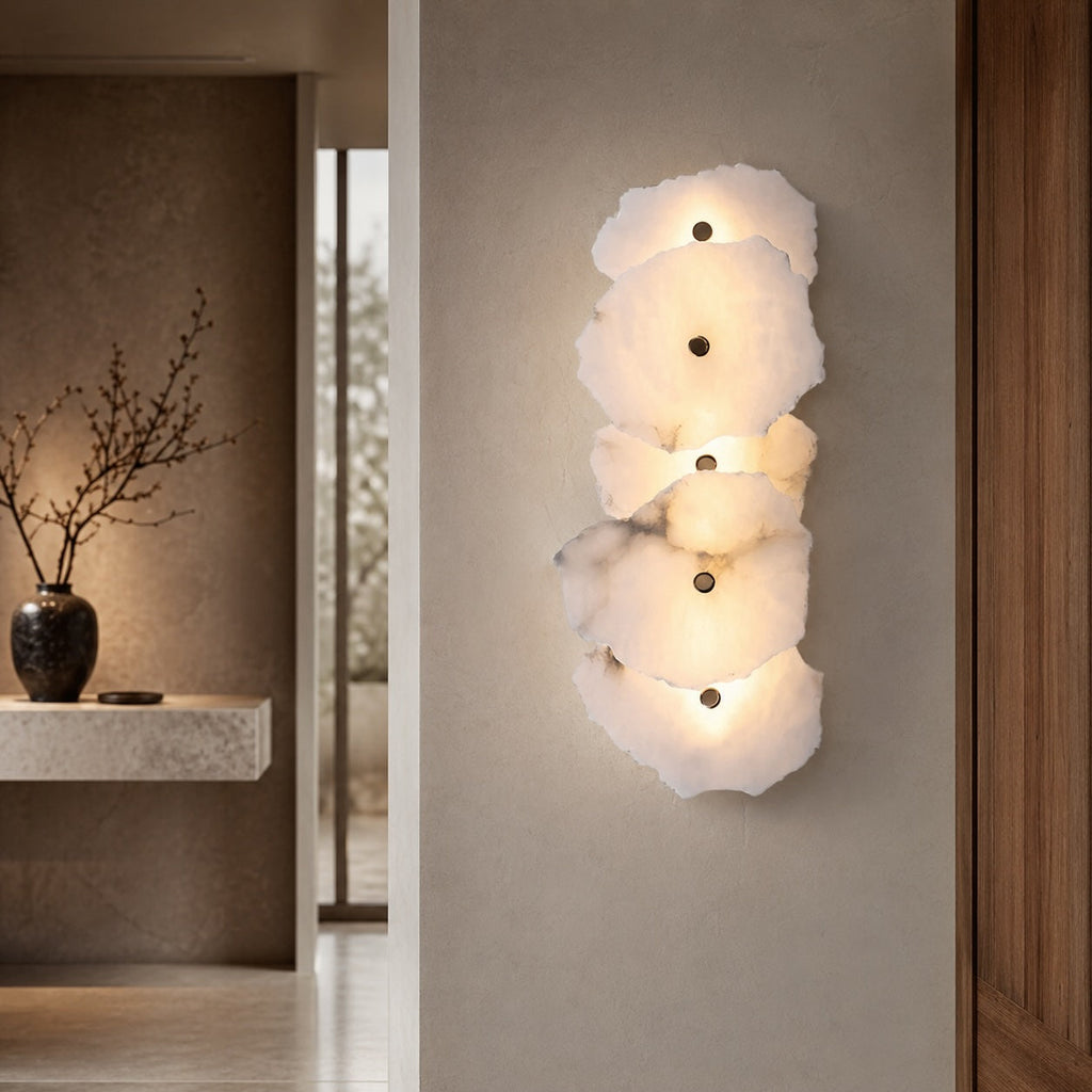 Moderne Wandleuchte, wandmontierte, verstellbare LED-Leuchte aus Eisen und Marmor zur Dekoration von Schlafzimmer und Wohnzimmer | ribuella