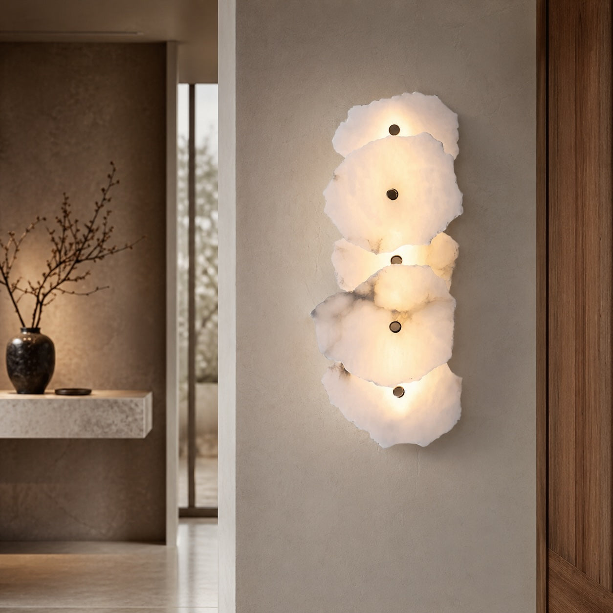 Moderne Wandleuchte, wandmontierte, verstellbare LED-Leuchte aus Eisen und Marmor zur Dekoration von Schlafzimmer und Wohnzimmer | ribuella