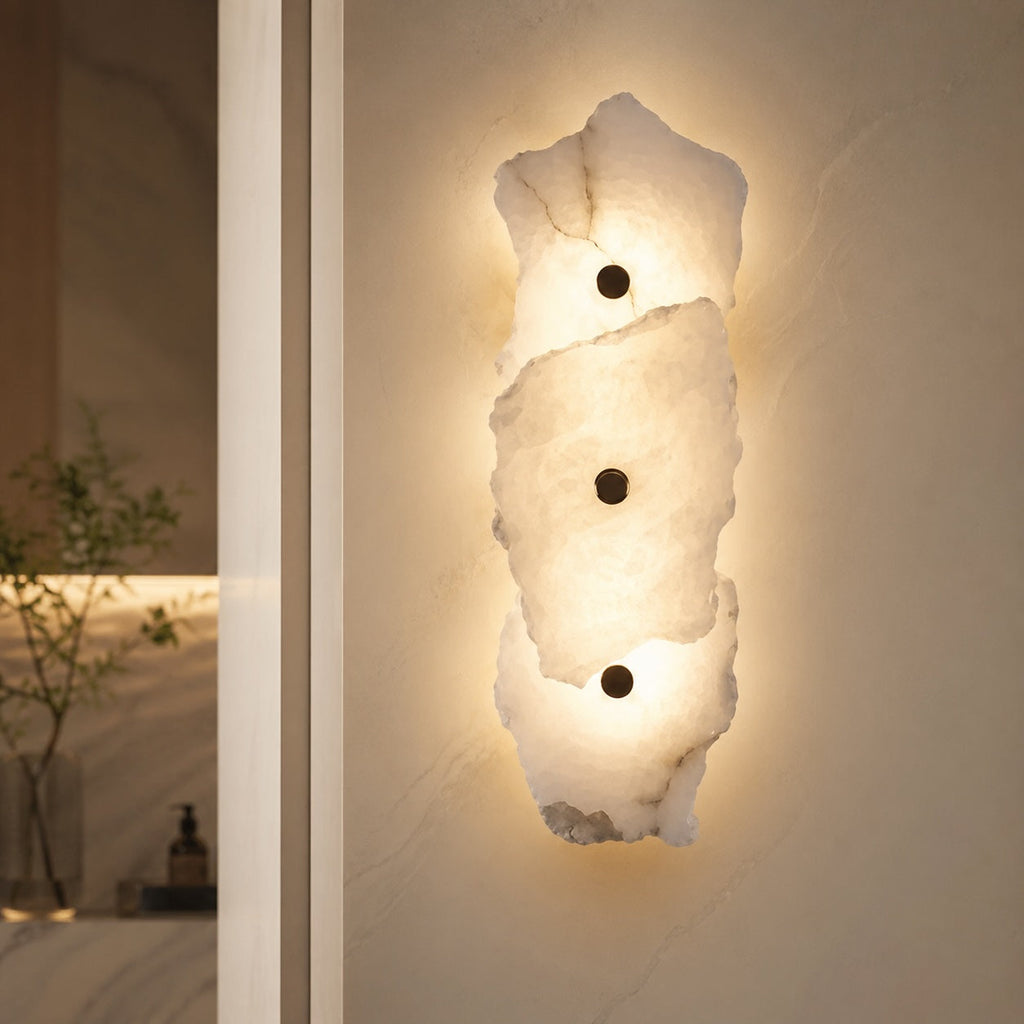 Moderne Wandleuchte, wandmontierte, verstellbare LED-Leuchte aus Eisen und Marmor zur Dekoration von Schlafzimmer und Wohnzimmer | ribuella