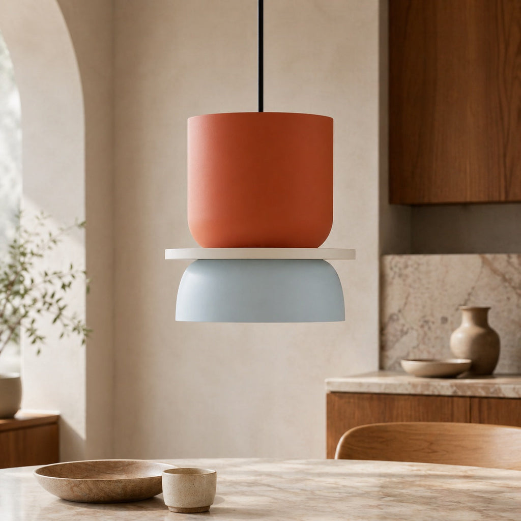 Pendelleuchte im nordischen Stil mit verstellbarem Kuppeldesign aus Zinklegierung, LED-kompatibles Gestell | ribuella