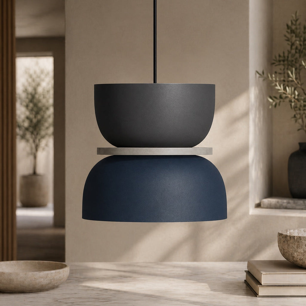 Pendelleuchte im nordischen Stil mit verstellbarem Kuppeldesign aus Zinklegierung, LED-kompatibles Gestell | ribuella