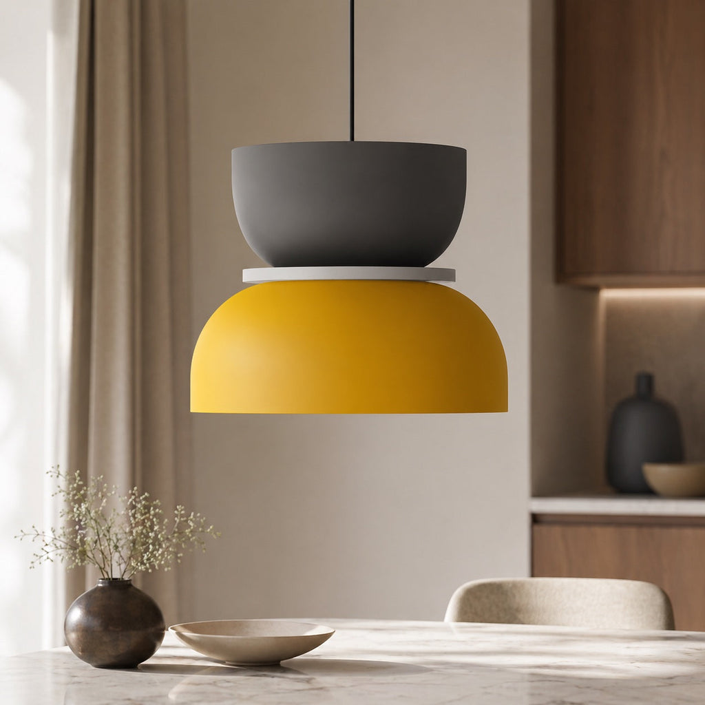 Pendelleuchte im nordischen Stil mit verstellbarem Kuppeldesign aus Zinklegierung, LED-kompatibles Gestell | ribuella