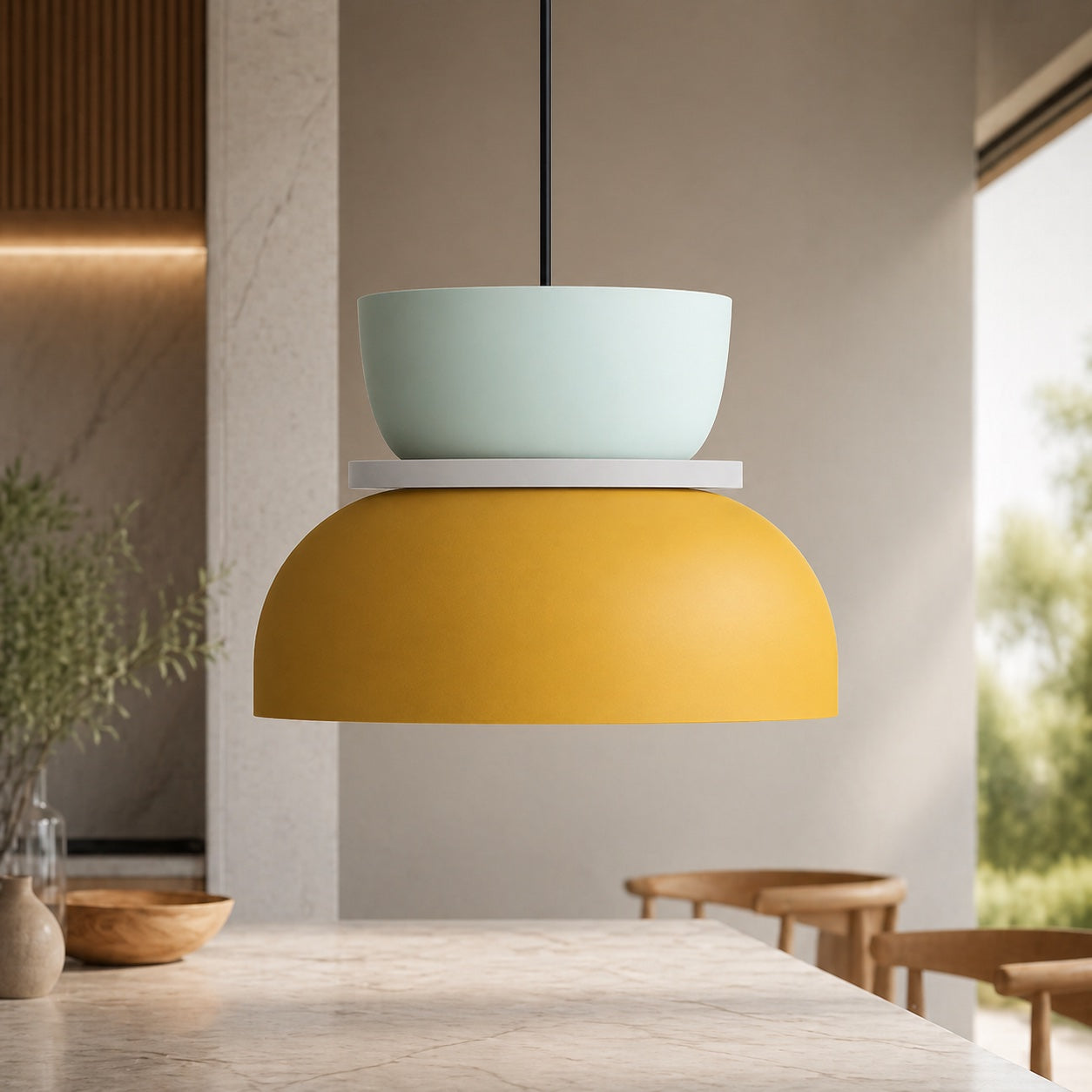 Pendelleuchte im nordischen Stil mit verstellbarem Kuppeldesign aus Zinklegierung, LED-kompatibles Gestell | ribuella