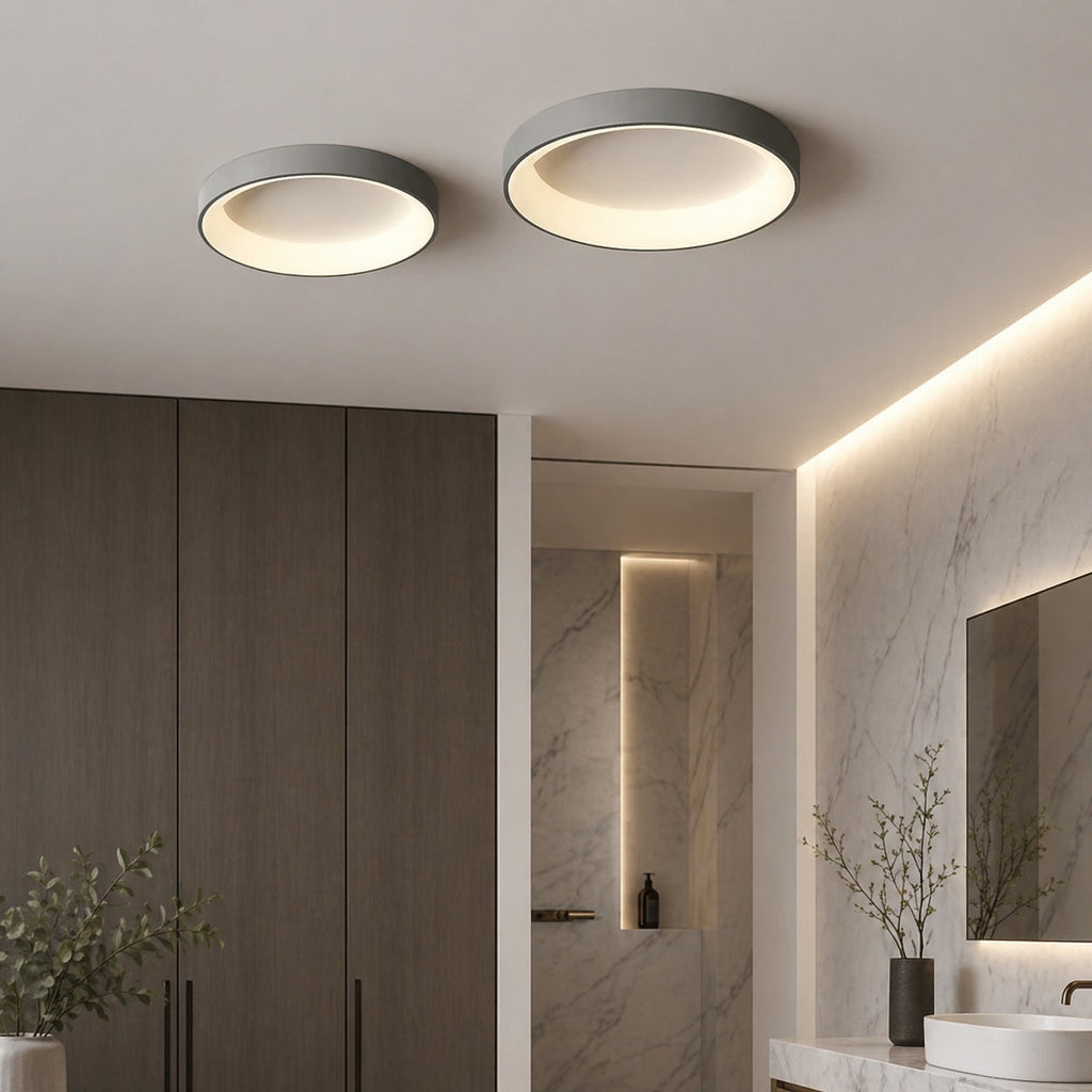 Moderní kulaté stropní svítidlo s přisazenou montáží a LED pro obývací pokoj a ložnici | ribuella
