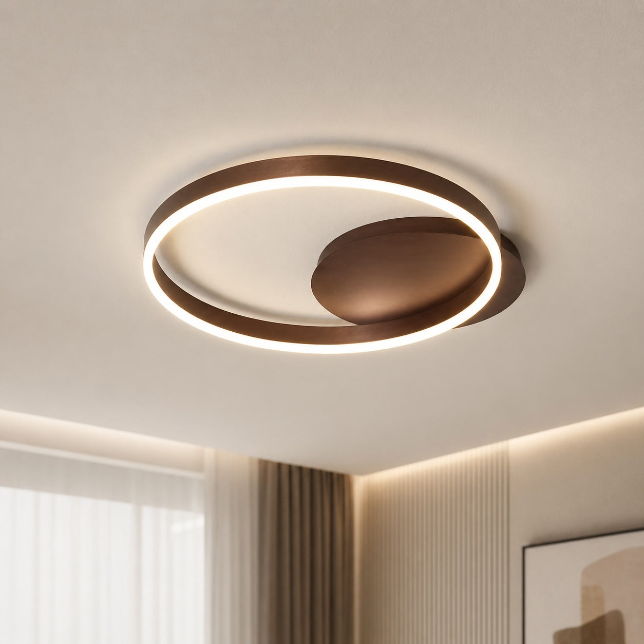Modern LED Ceiling Light Flush Mount Aluminum Multi-Ring Design for Bedroom Living Room | ribuella