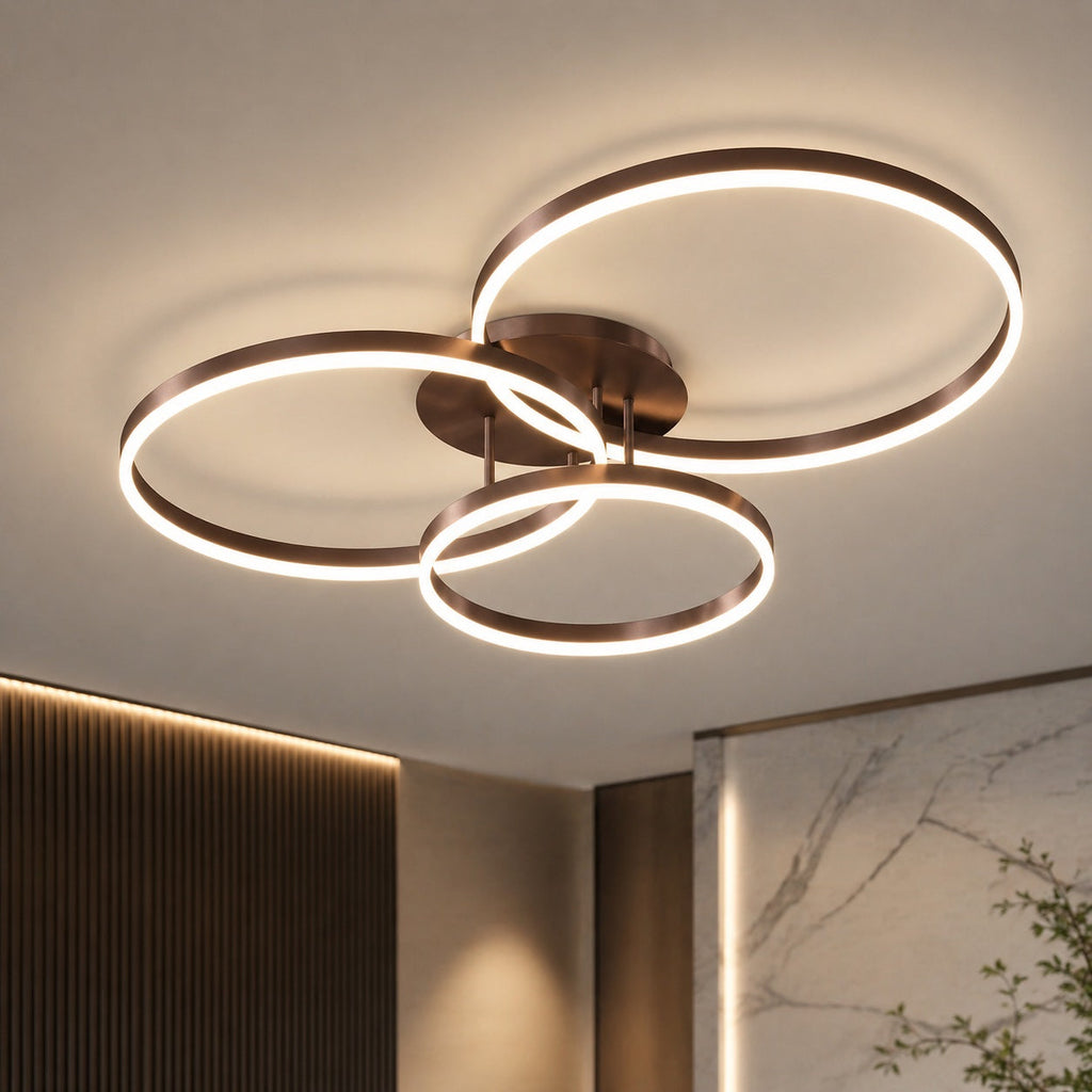 Modern LED Ceiling Light Flush Mount Aluminum Multi-Ring Design for Bedroom Living Room | ribuella