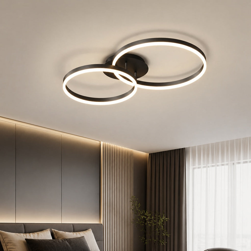 Modern LED Ceiling Light Flush Mount Aluminum Multi-Ring Design for Bedroom Living Room | ribuella
