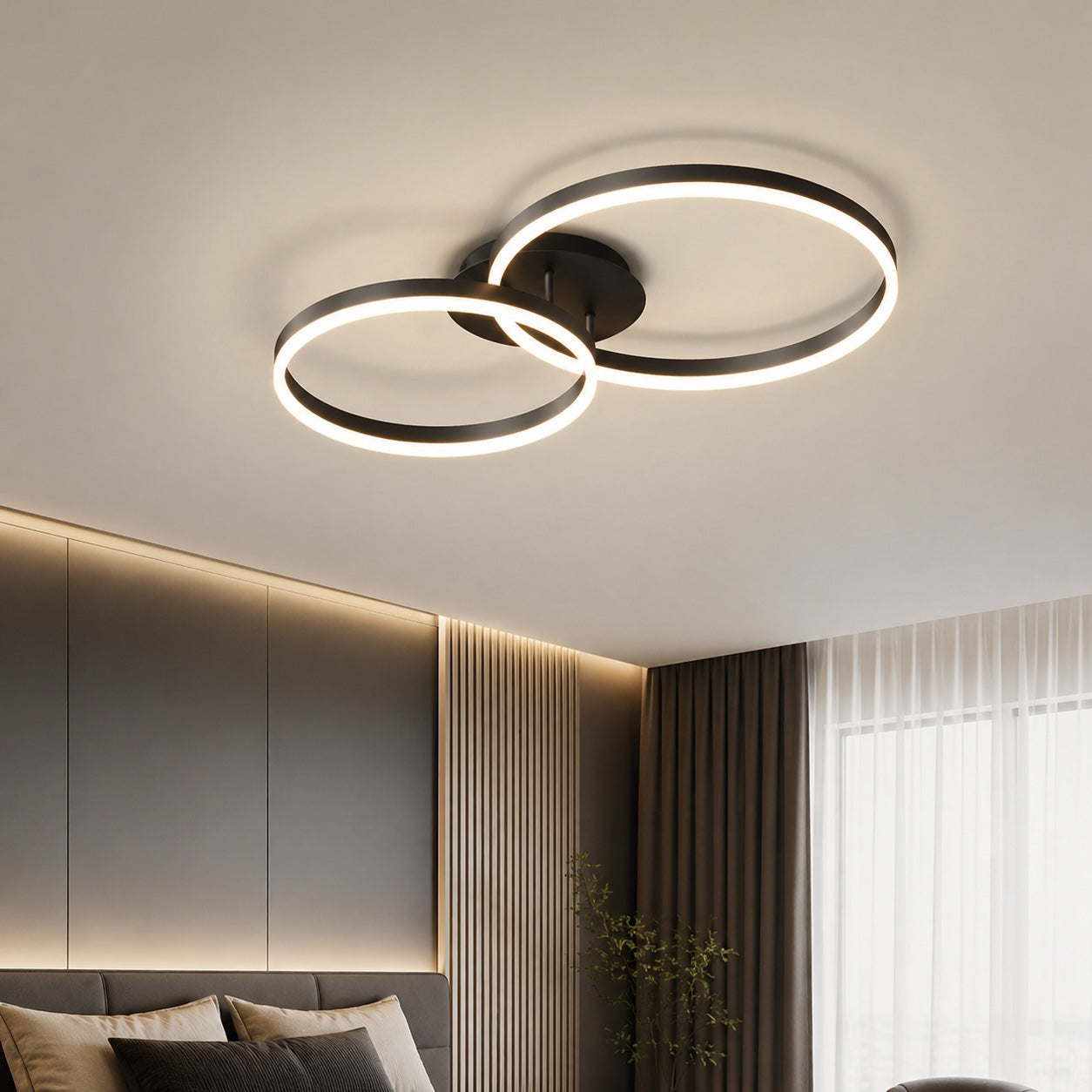 Modern LED Ceiling Light Flush Mount Aluminum Multi-Ring Design for Bedroom Living Room | ribuella