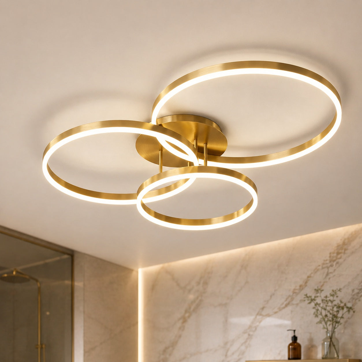 Modern LED Ceiling Light Flush Mount Aluminum Multi-Ring Design for Bedroom Living Room | ribuella