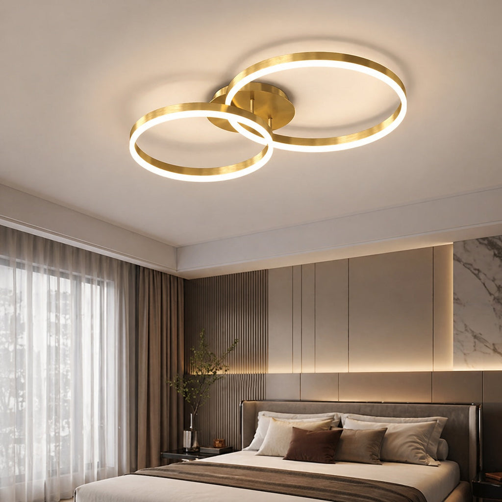 Modern LED Ceiling Light Flush Mount Aluminum Multi-Ring Design for Bedroom Living Room | ribuella