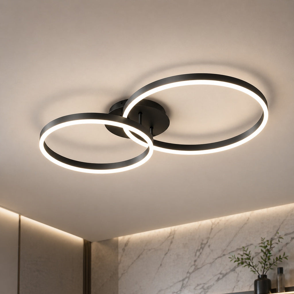 Modern LED Ceiling Light Flush Mount Aluminum Multi-Ring Design for Bedroom Living Room | ribuella