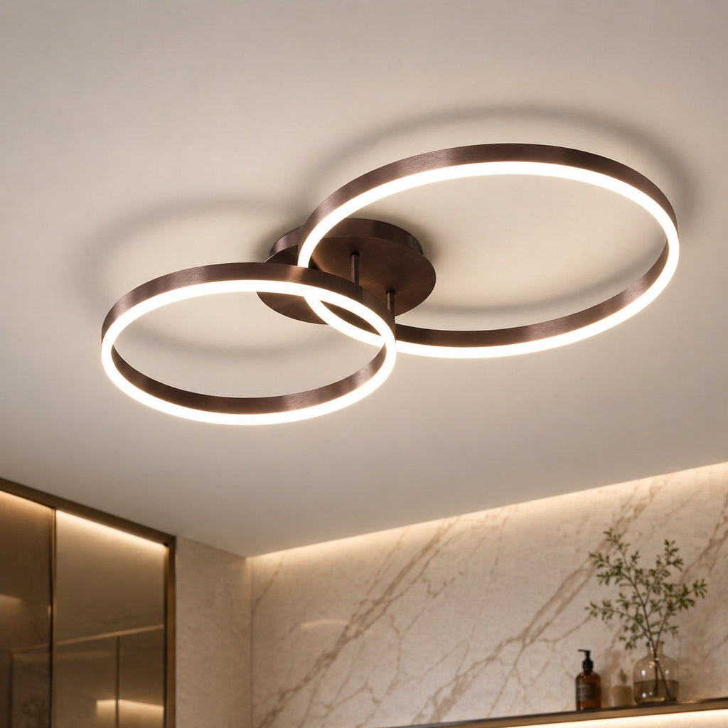 Modern LED Ceiling Light Flush Mount Aluminum Multi-Ring Design for Bedroom Living Room | ribuella