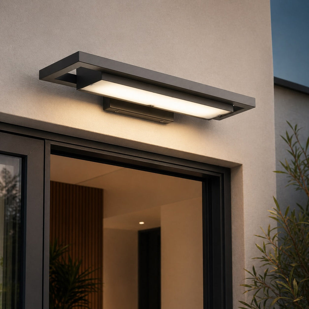 Modern Black Outdoor Wall Light Waterproof Aluminum LED Fixture for Entryway Garden 110-240V | ribuella