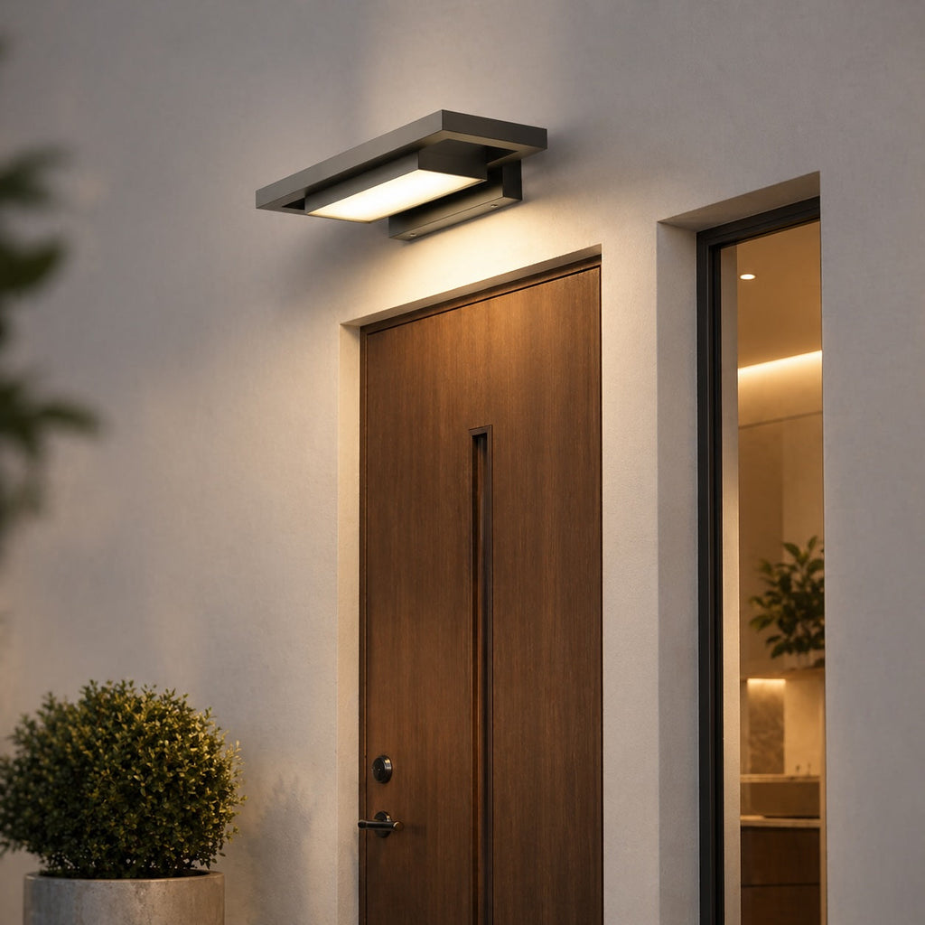 Modern Black Outdoor Wall Light Waterproof Aluminum LED Fixture for Entryway Garden 110-240V | ribuella