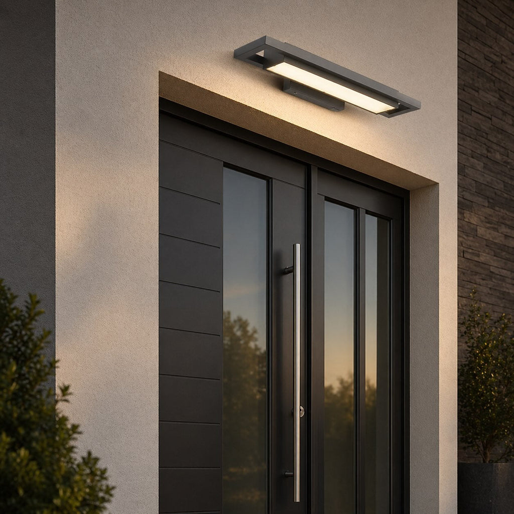 Modern Black Outdoor Wall Light Waterproof Aluminum LED Fixture for Entryway Garden 110-240V | ribuella