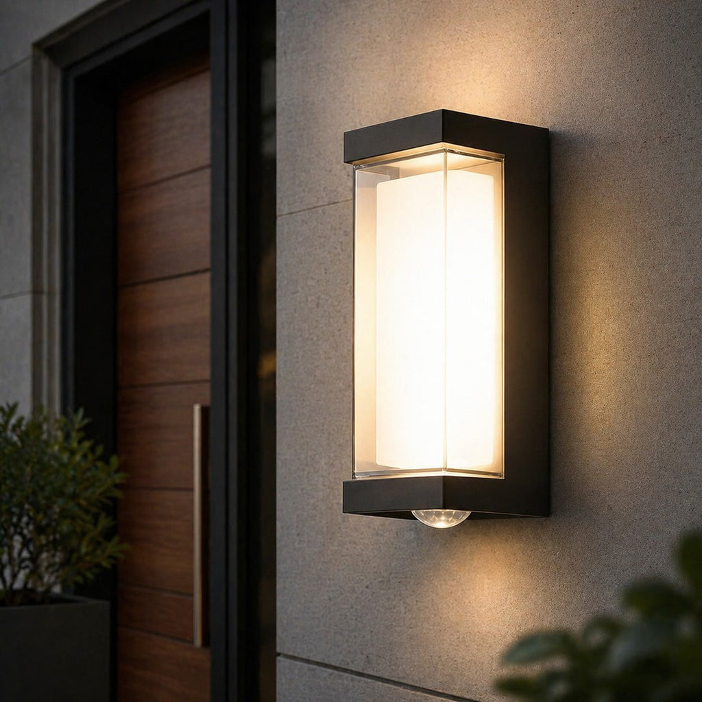 Modern Outdoor Wall Light Waterproof IP65 LED Wall Mounted Black ABS Adjustable Color Temperature | ribuella