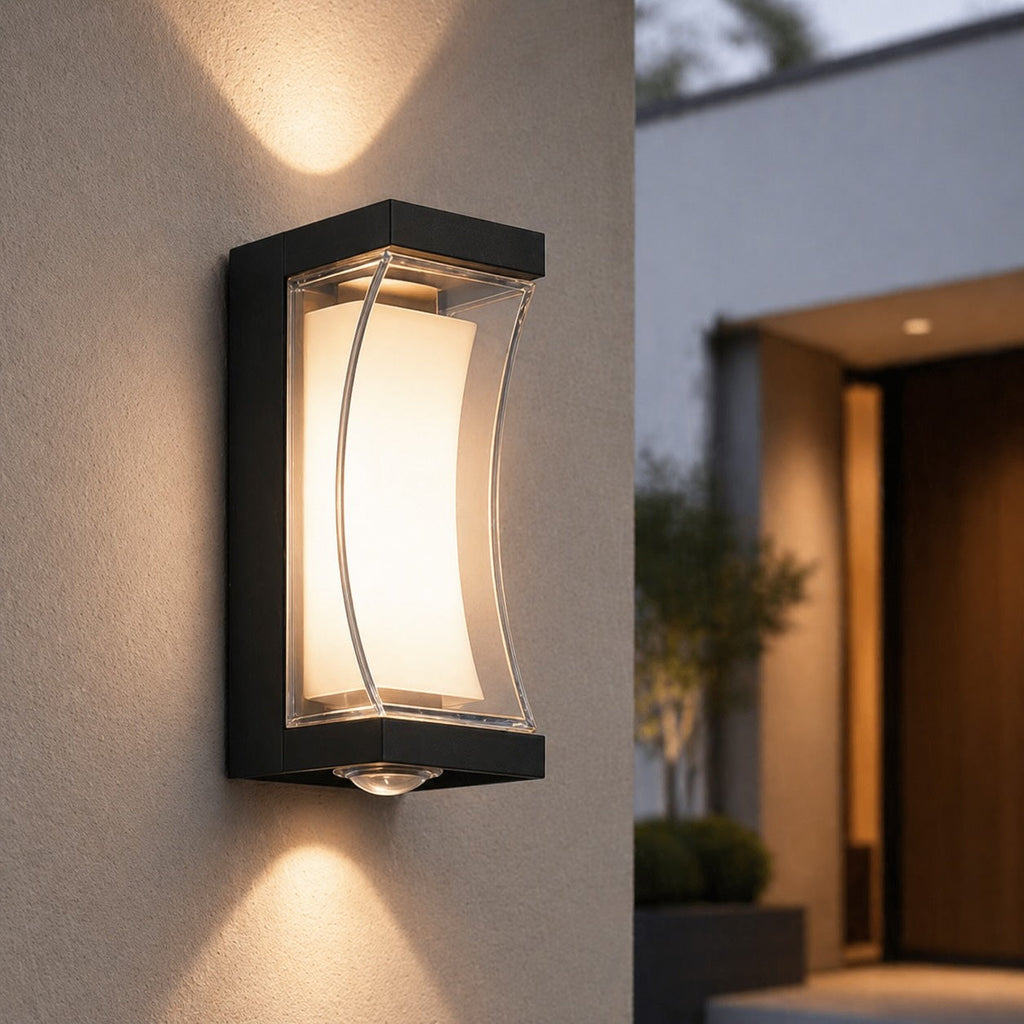 Modern Outdoor Wall Light Waterproof IP65 LED Wall Mounted Black ABS Adjustable Color Temperature | ribuella