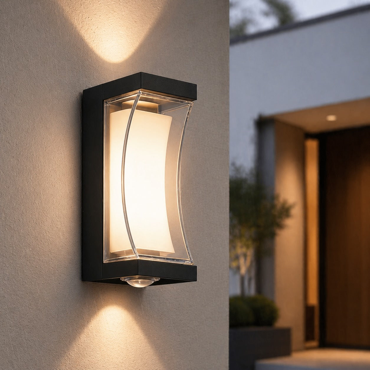 Modern Outdoor Wall Light Waterproof IP65 LED Wall Mounted Black ABS Adjustable Color Temperature | ribuella