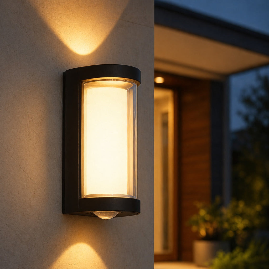 Modern Outdoor Wall Light Waterproof IP65 LED Wall Mounted Black ABS Adjustable Color Temperature | ribuella