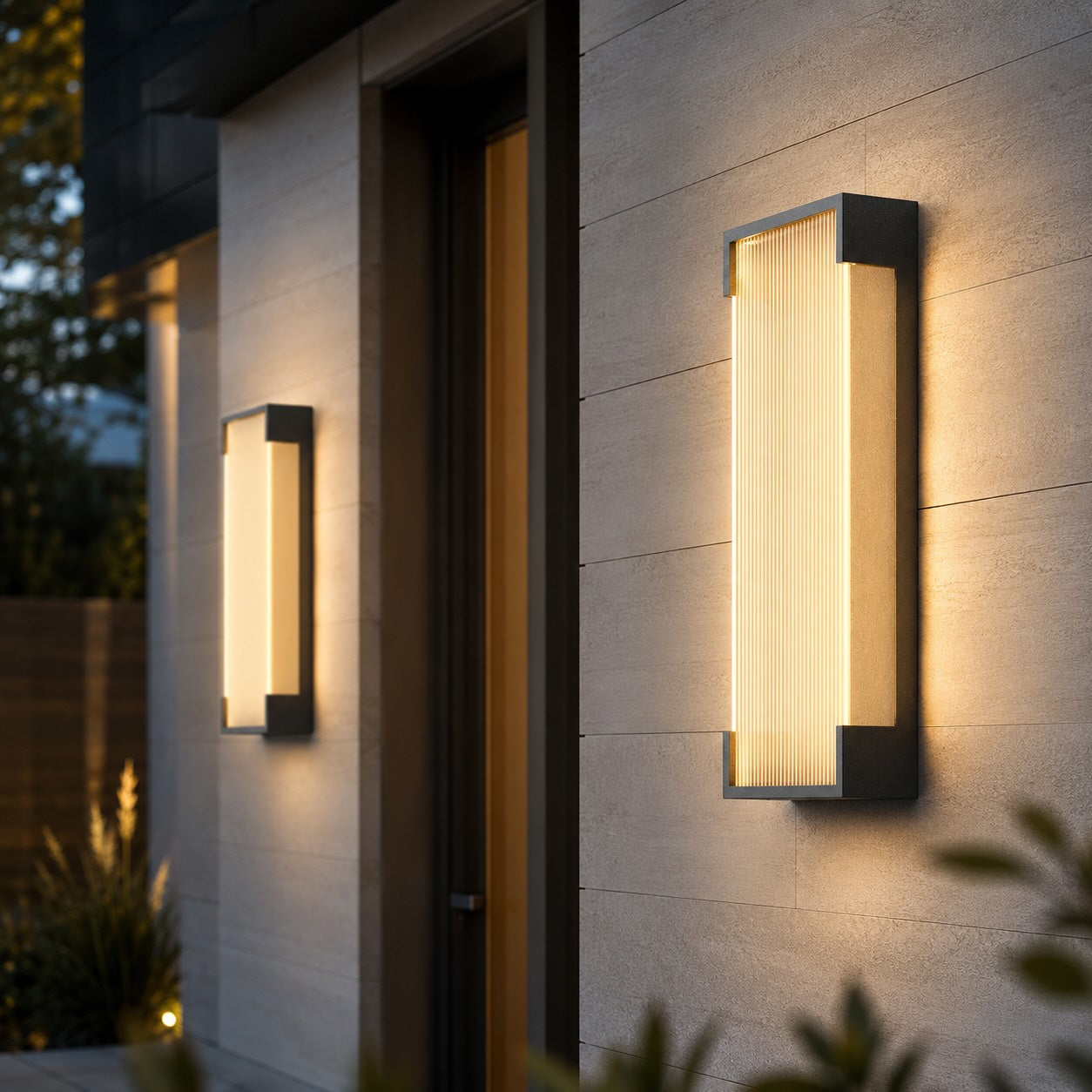 Modern Outdoor Wall Light Flush Mount Stainless Steel Integrated LED IP65 Waterproof Exterior Wall Lantern | ribuella